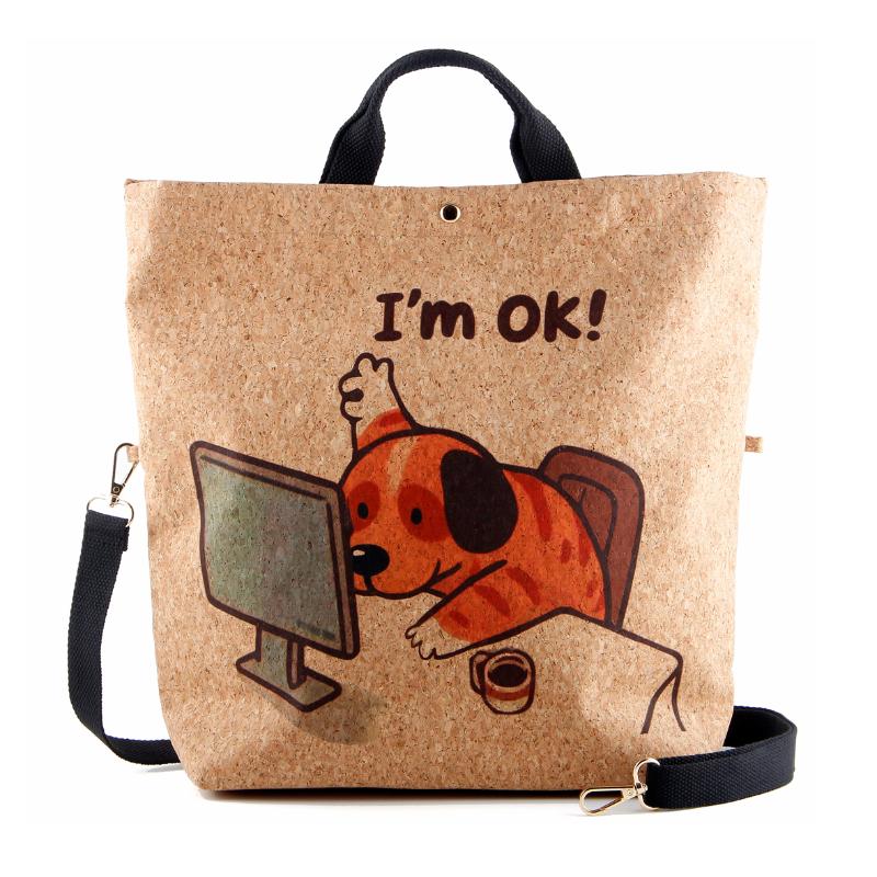 Boodschappentas van zachthout met cartoonprint